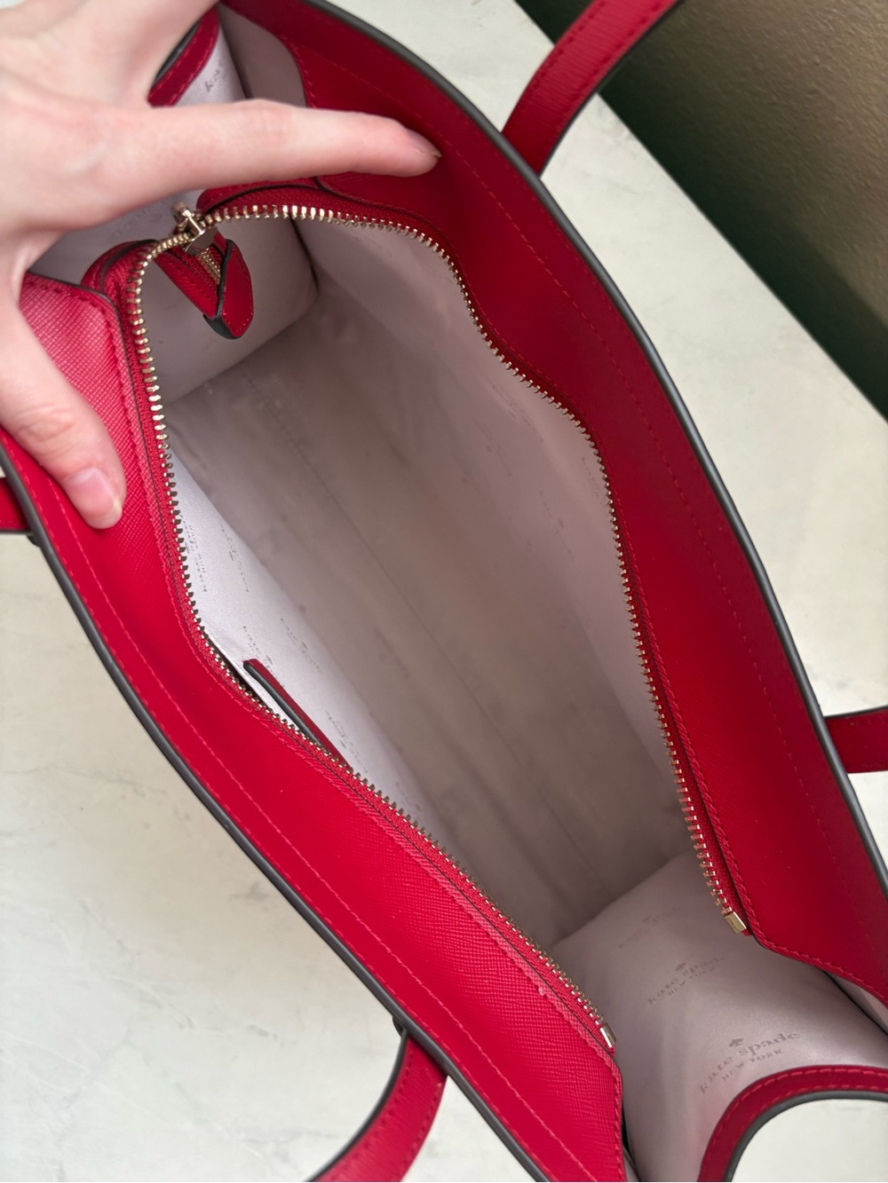 Kate Spade Kenzie Limited Edition Tote Bag Cherry Red Purse Designer Preppy - Picture 6 of 9